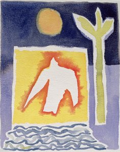 Baum, Sonne und aufsteigender Vogel, 1989